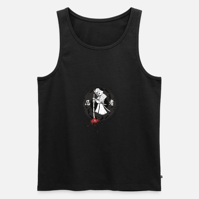 Samurai #3 - Männer Premium Bio Tank Top - Schwarz