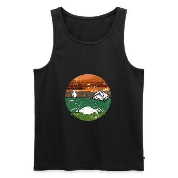 Karpfen Batch Vintage - Männer Premium Bio Tank Top - Schwarz - Vorne - Michal (187cm)