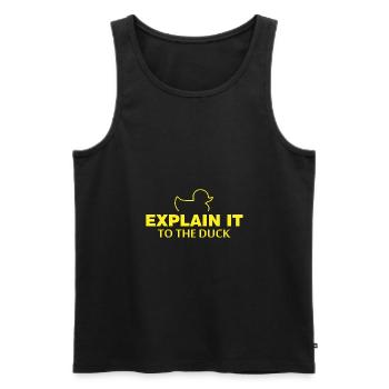 Explain it to the duck nerd programmer gift - Men's Premium Organic Tank Top - black - Front - AI Model Male 178 light (178cm)