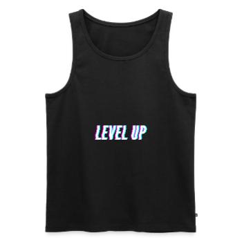 Level Up Gamer Design - Männer Premium Bio Tank Top - Schwarz - Vorne - AI Model Male 178 light (178cm)