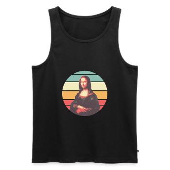 Retro Mona Lisa - Men's Premium Organic Tank Top - black - Front - AI Model Male 178 light (178cm)
