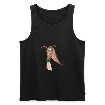 Windhund rot gestromt - Männer Premium Bio Tank Top - Schwarz - Vorne - AI Model Male 178 light (178cm)