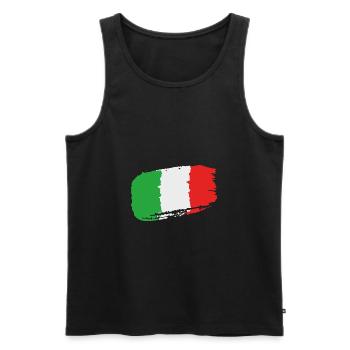 Italienische Flagge - Männer Premium Bio Tank Top - Schwarz - Vorne - Michal (187cm)