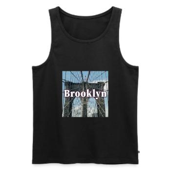 Brooklyn Bridge - Männer Premium Bio Tank Top - Schwarz - Vorne - AI Model Male 178 light (178cm)