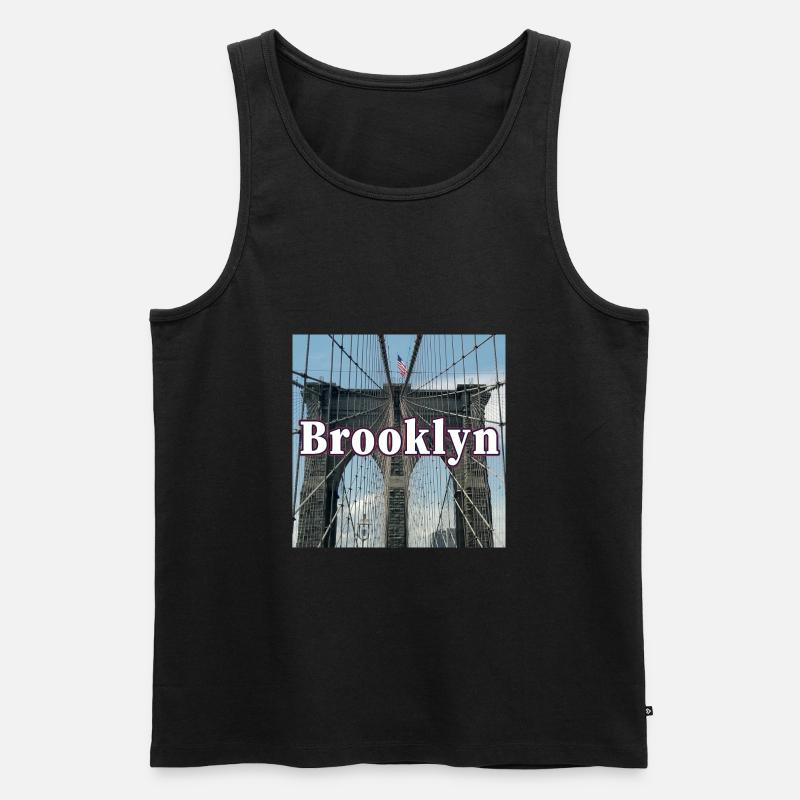 Brooklyn Bridge - Männer Premium Bio Tank Top - Schwarz