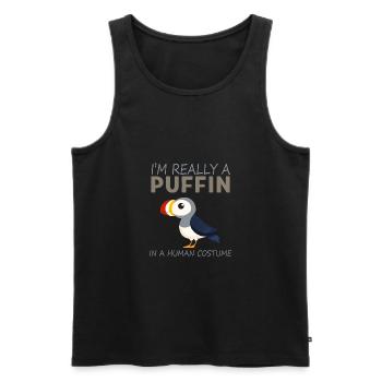 Je suis vraiment un macareux dans un Lunde Costume Humain - Débardeur bio Premium Homme - noir - Devant - Michal (187cm)