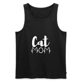 Chat maman mère chat chat amoureux cadeau - Débardeur bio Premium Homme - noir - Devant - Michal (187cm)