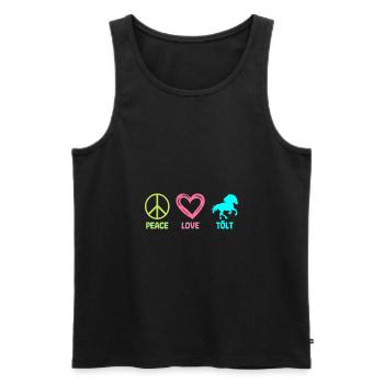 Tölt Islandpferd Isländer Pferd Peace Love - Männer Premium Bio Tank Top - Schwarz - Vorne - AI Model Male 178 light (178cm)