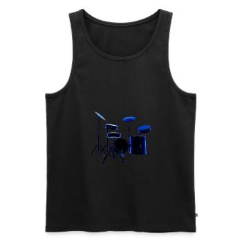 batterie musique - Débardeur bio Premium Homme - noir - Devant - AI Model Male 178 light (178cm)