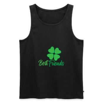 Friendship Best Friends Trèfle à quatre feuilles - Débardeur bio Premium Homme - noir - Devant - Michal (187cm)