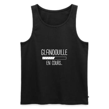 Glandouille en cours - Débardeur bio Premium Homme - noir - Devant - Michal (187cm)