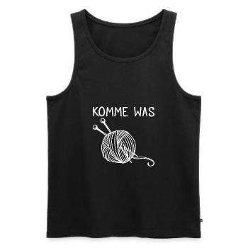 Komme was Wolle Stricken Garn Geschenk - Männer Premium Bio Tank Top - Schwarz - Vorne - Michal (187cm)