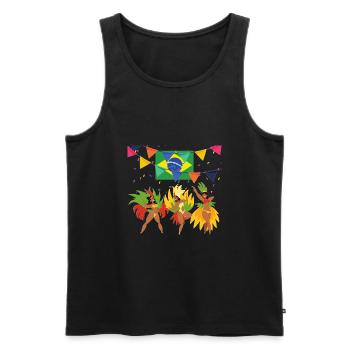 Samba Parade-Brazil - Débardeur bio Premium Homme - noir - Devant - AI Model Male 178 light (178cm)