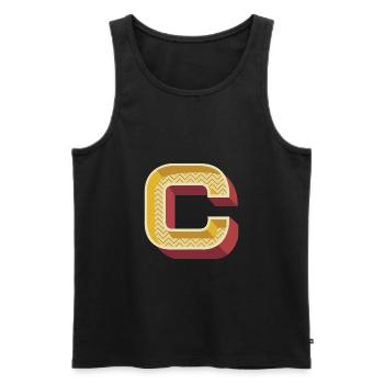 C - Men's Premium Organic Tank Top - black - Front - AI Model Male 178 light (178cm)