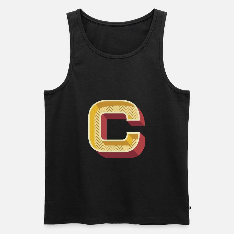 C - Männer Premium Bio Tank Top - Schwarz