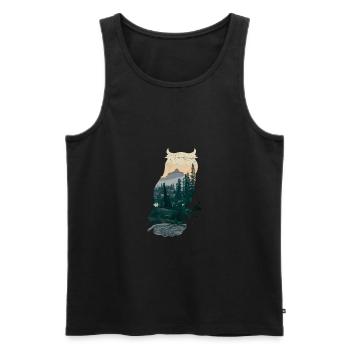 Double Exposure Animal Eule Lustige Geschenkidee - Männer Premium Bio Tank Top - Schwarz - Vorne - AI Model Male 178 light (178cm)