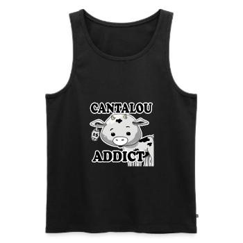 Cantalou addict - Cantalou et fier de l'être - Débardeur bio Premium Homme - noir - Devant - AI Model Male 178 light (178cm)