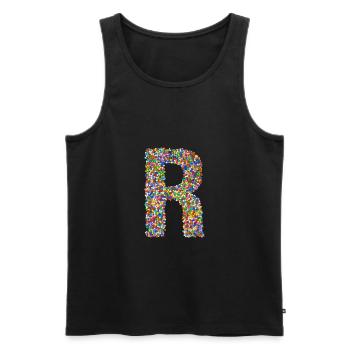 R - Men's Premium Organic Tank Top - black - Front - AI Model Male 178 light (178cm)