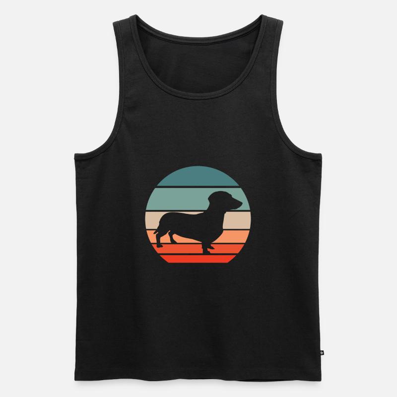 Dackel Dachshund Teckel Silhouette - Männer Premium Bio Tank Top - Schwarz