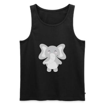 Elefant - zum selbst gestalten - Männer Premium Bio Tank Top - Schwarz - Vorne - AI Model Male 178 light (178cm)