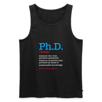 Phd Doctorate Degree Degree - Men's Premium Organic Tank Top - black - Front - AI Model Male 178 light (178cm)