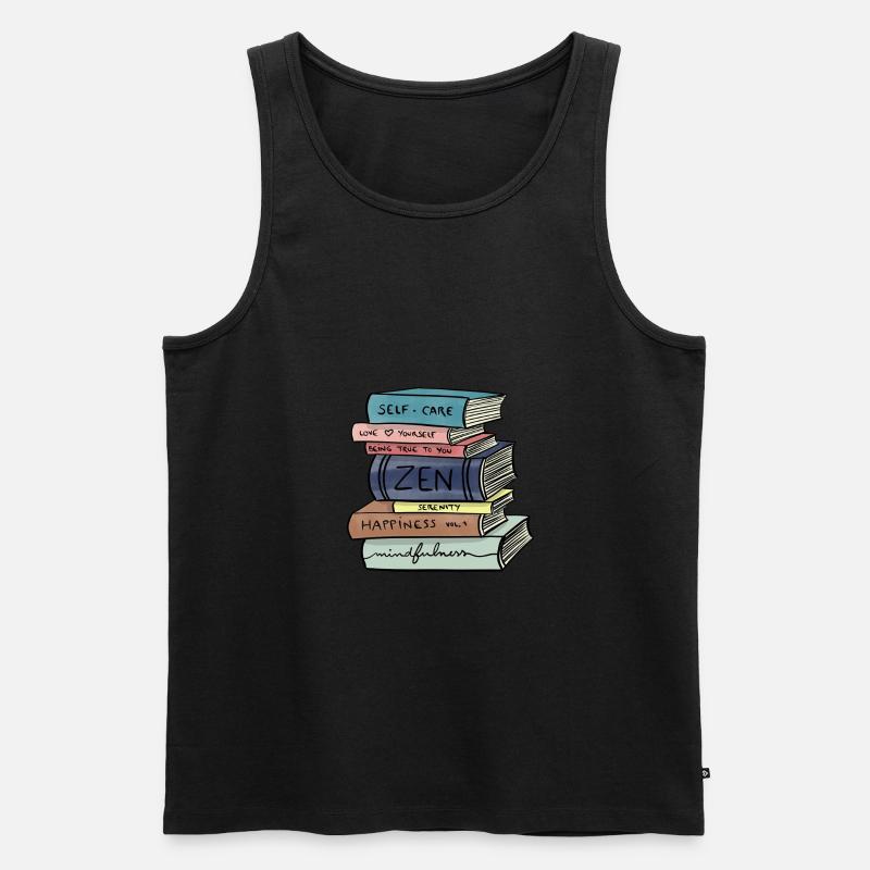 Bücher / Licht, Träume & Liebe - Männer Premium Bio Tank Top - Schwarz