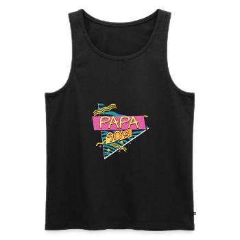 Papa 90er Jahre - Männer Premium Bio Tank Top - Schwarz - Vorne - Michal (187cm)