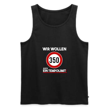 Tempolimit Autobahn Deutschland - kein Tempolimit - Männer Premium Bio Tank Top - Schwarz - Vorne - AI Model Male 178 light (178cm)