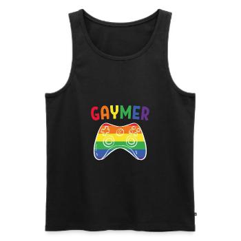 Gaymer Gay lgbt Pride Month gift - Men's Premium Organic Tank Top - black - Front - Michal (187cm)
