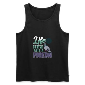 Dove - Men's Premium Organic Tank Top - black - Front - Michal (187cm)