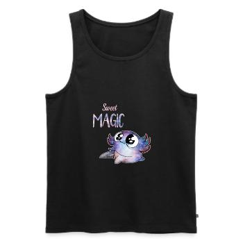 sweet magic axolotl - Débardeur bio Premium Homme - noir - Devant - AI Model Male 178 light (178cm)
