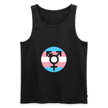 Transgender LGBTQ Pride Month Gay Lesbian - Men's Premium Organic Tank Top - black - Front - Michal (187cm)