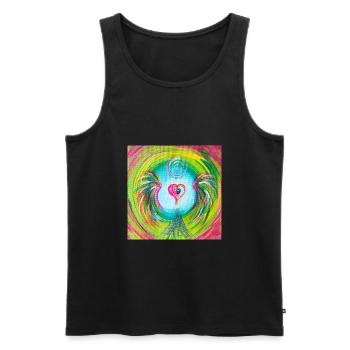 Herzengel "dissolving hate, resentment & anger - Men's Premium Organic Tank Top - black - Front - Michal (187cm)