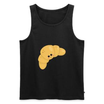 croissant - Men's Premium Organic Tank Top - black - Front - AI Model Male 178 light (178cm)