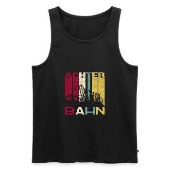Achterbahn Freizeitpark Retro Vintage Silhouette - Männer Premium Bio Tank Top - Schwarz - Vorne - Michal (187cm)