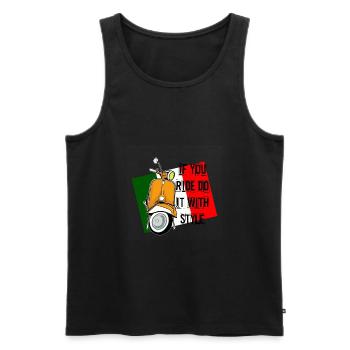 Motorcycle scooter with Italian Flag - Men's Premium Organic Tank Top - black - Front - Michal (187cm)