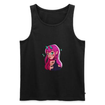 Demon Girl, Devil Girl, petit diable - Débardeur bio Premium Homme - noir - Devant - AI Model Male 178 light (178cm)