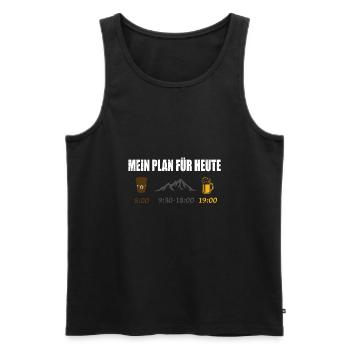 Mein Plan für heute Berge Bier Kaffee Alkohol - Männer Premium Bio Tank Top - Schwarz - Vorne - Michal (187cm)