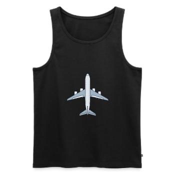 Flugzeug - Männer Premium Bio Tank Top - Schwarz - Vorne - AI Model Male 178 light (178cm)