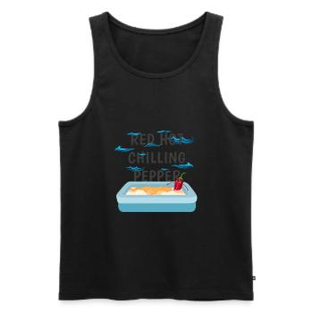 Red Hot Chilling Pepper - Männer Premium Bio Tank Top - Schwarz - Vorne - AI Model Male 178 light (178cm)