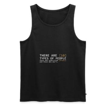 Il existe 10 types d'ordinateurs cadeaux - Débardeur bio Premium Homme - noir - Devant - AI Model Male 178 light (178cm)