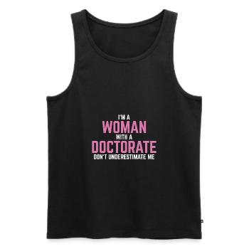 Phd doctor graduation saying gift - Men's Premium Organic Tank Top - black - Front - AI Model Male 178 light (178cm)