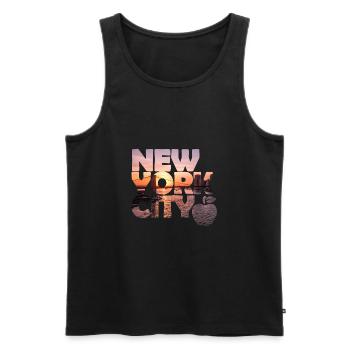 New York Skyline - Männer Premium Bio Tank Top - Schwarz - Vorne - AI Model Male 178 light (178cm)