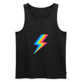 Rainbow Lightning - Débardeur bio Premium Homme - noir - Devant - Michal (187cm)