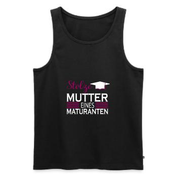 Matura proud mother saying gift - Men's Premium Organic Tank Top - black - Front - AI Model Male 178 light (178cm)