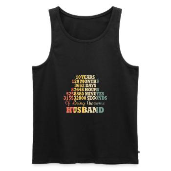 Ehemann 10 Jahre Juniläum Hochzeit Spruch - Männer Premium Bio Tank Top - Schwarz - Vorne - AI Model Male 178 light (178cm)