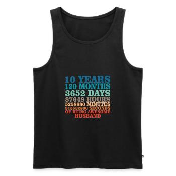 Ehemann Jubiläum 10 Jahre Paar Geschenk - Männer Premium Bio Tank Top - Schwarz - Vorne - AI Model Male 178 light (178cm)