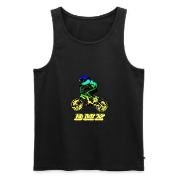 bmx mountain bike - Men's Premium Organic Tank Top - black - Front - AI Model Male 178 light (178cm)