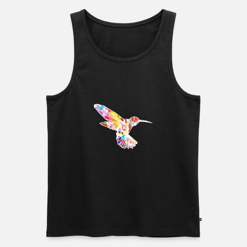 Kolibri Mosaik - Männer Premium Bio Tank Top - Schwarz