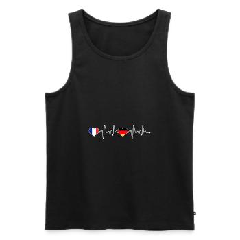 France Germany heartbeat flag heart - Men's Premium Organic Tank Top - black - Front - Michal (187cm)